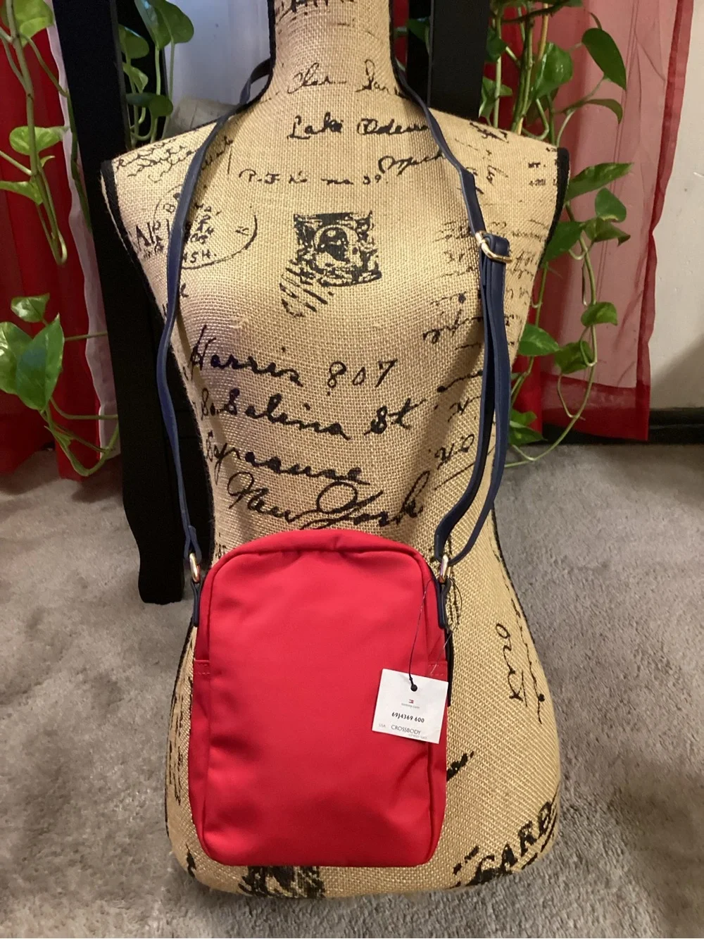 Tommy Hilfiger Red and Navy Crossbody Phone Pouch